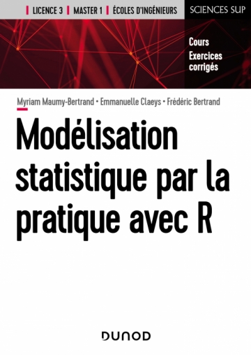 Modélisation statistique par la pratique avec R (Dunod, 2019) — couverture