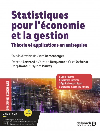 Statistiques pour l’économie et la gestion (De Boeck, 2021) — couverture